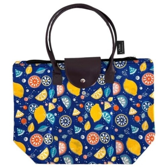 Women's FRUIT Zip Top Tote Handbag Foldable Lightweight Travel Fun Trendy Bag - Picture 1 of 7